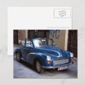 Blue Morris Minor Convertible Tourer Briefkaart (Voorkant / Achterkant)