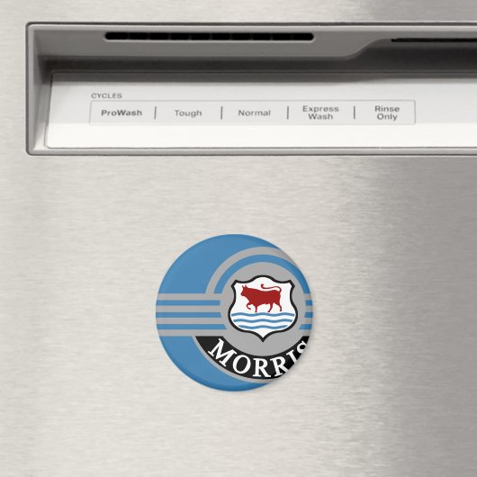 Blue Morris Minor Fridge Magneet (Insitu (Vaatwasser))