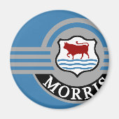 Blue Morris Minor Fridge Magneet (Voorkant)