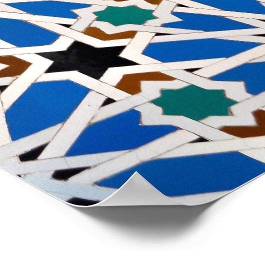 Blue Morrocan Mosaic Poster (Hoek)
