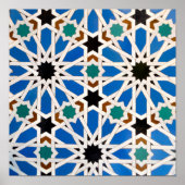 Blue Morrocan Mosaic Poster (Voorkant)