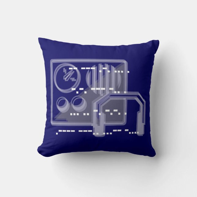 Blue Morse-codeontwerpkussen 41cmx41cm Kussen (Voorkant)