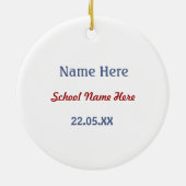 Blue Mortar en Diploma Afstuderen Keramisch Ornament (Achterkant)