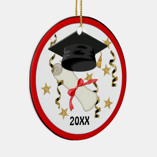 Blue Mortar en Diploma Afstuderen Keramisch Ornament (Rechts)