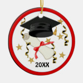 Blue Mortar en Diploma Afstuderen Keramisch Ornament (Voorkant)