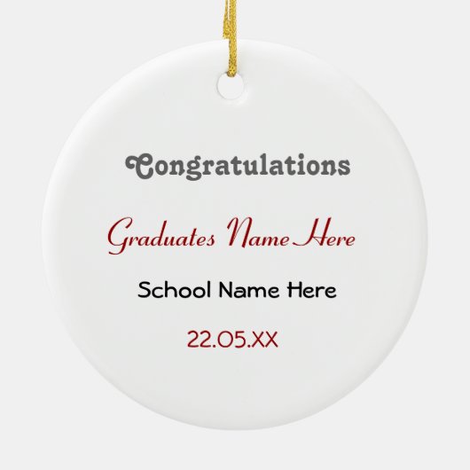 Blue Mortar en Diploma Afstuderen Keramisch Ornament (Achterkant)