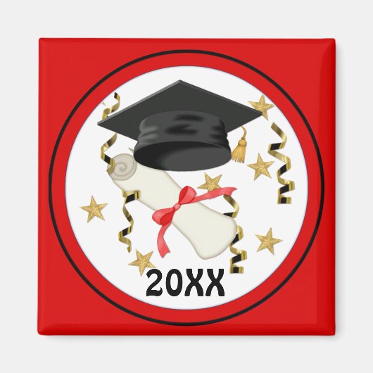 Blue Mortar en Diploma Afstuderen Magneet (Voorkant)