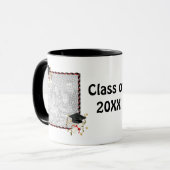 Blue Mortar en Diploma Afstuderen Mok (Voorkant links)