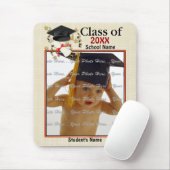 Blue Mortar en Diploma Afstuderen Muismat (Met muis)