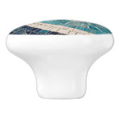 Blue Mosaic Abstracte Ocean Wave Swirl Zee Theme Keramische Knop (Zijkant)