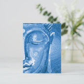 Blue Mosaic Buddha Face Briefkaart (Staand voorkant)