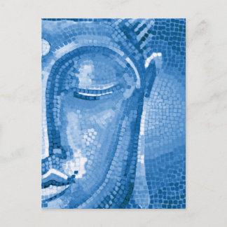 Blue Mosaic Buddha Face Briefkaart