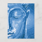 Blue Mosaic Buddha Face Briefkaart (Voorkant)