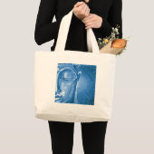 Blue Mosaic Buddha Face Grote Tote Bag (Voorkant (product))