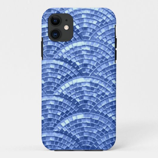 Blue Mosaic Design iPhone Case (Achterkant)