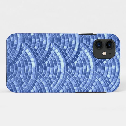 Blue Mosaic Design iPhone Case (Achterkant (horizontaal))