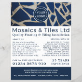 Blue Mosaic, Floorer, Tile Installer Adverteren Flyer (Voorkant)