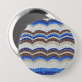Blue Mosaic Huge Round Button (Voorkant /achterkant)