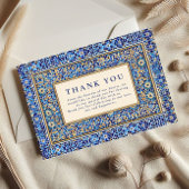 Blue Mosaic Islamic Wedding Bedankkaart