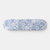 Blue Mosaic Mediterrane Tegel Skateboard (Horizontaal)