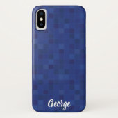 Blue mosaic pixelated design iPhone case. Case-Mate iPhone Case (Achterkant)