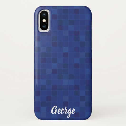 Blue mosaic pixelated design iPhone case. Case-Mate iPhone Case (Achterkant)