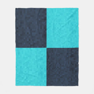 Blue Mosaic Retangular Pattern Fleece Deken