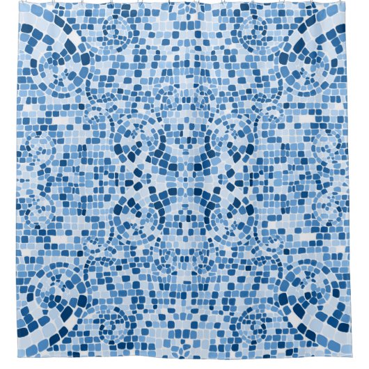 Blue Mosaic Shower Curtain Douchegordijn (Voorkant)