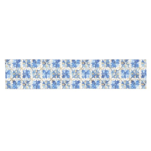Blue Mosaic Table Runner Korte Tafelloper (Horizontaal)