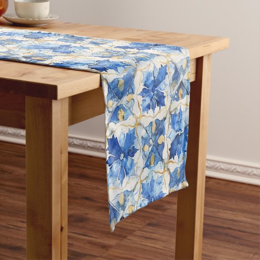 Blue Mosaic Table Runner Korte Tafelloper (Voorbeeld)