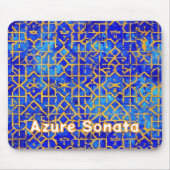 Blue Mosaic Tegel Pattern Mousepad Muismat (Voorkant)