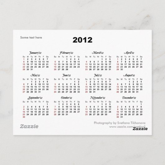 Blue Mosque 2012 Calendar Briefkaart (Achterkant)