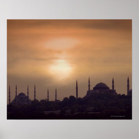 Blue Mosque en Hagia Sophia Turkey, Istanbul Poster (Voorkant)