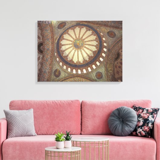 Blue Mosque Interior Istanbul, Canvas, Turkije Canvas Afdruk (Insitu (Woonkamer))