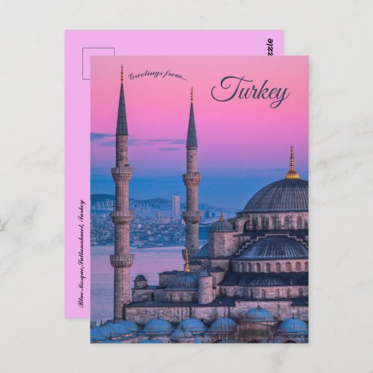 Blue Mosque Sultanahmet Turkey Briefkaart (Voorkant / Achterkant)