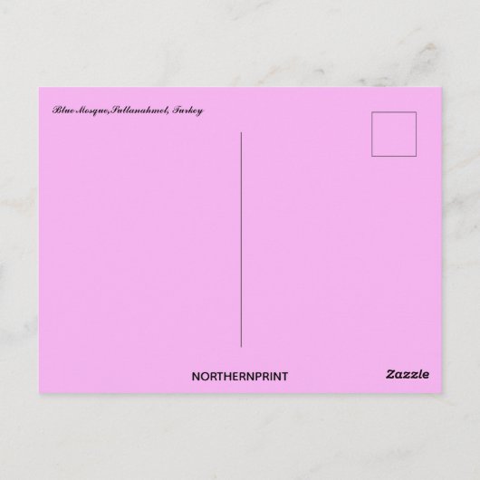 Blue Mosque Sultanahmet Turkey Briefkaart (Achterkant)