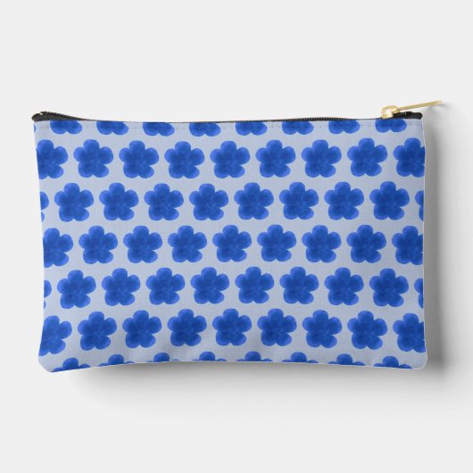 Blue Moss Rose Seamless Pattern Pouch Etui (Achterkant)