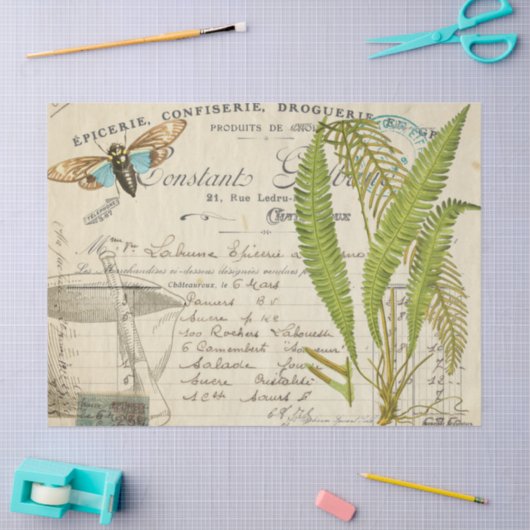 Blue Moth Apothecary Decoupage Tissue Tissuepapier (Craft)