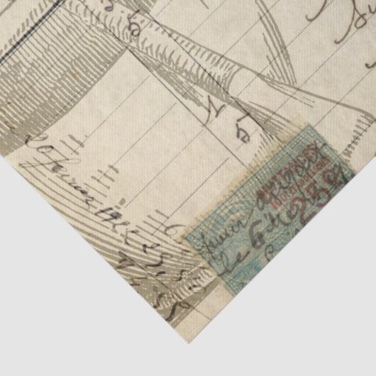 Blue Moth Apothecary Decoupage Tissue Tissuepapier (Detail)