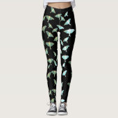 Blue Moth Butterflies Leggings (Voorkant)