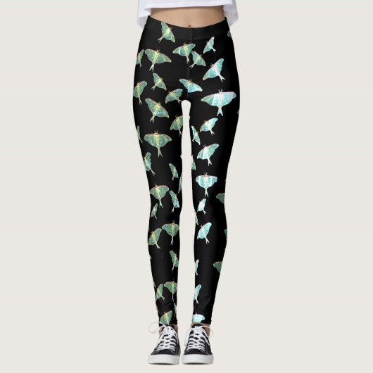 Blue Moth Butterflies Leggings (Voorkant)