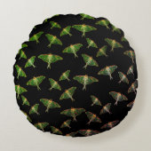 Blue Moth Butterfly Patroon Rond Kussen (Voorkant)