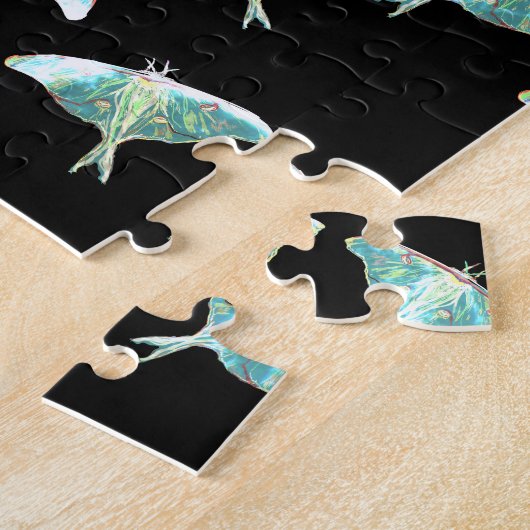 Blue Moth Butterfly Puzzle Gift Box Legpuzzel (Zijkant)