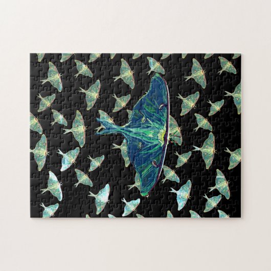 Blue Moth Butterfly Puzzle Gift Box Legpuzzel (Horizontaal)