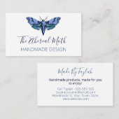 Blue Moth on White Handmade Visitekaartje (Voorkant / Achterkant)