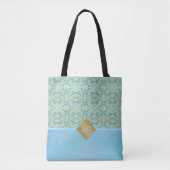 Blue Motion Monogram Tote Bag (Voorkant)