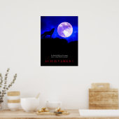 Blue Motivatie Howling Wolf op het Poster Moon (Keuken)
