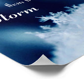 Blue Motivatie Stronger Snowflake Storm Poster (Hoek)