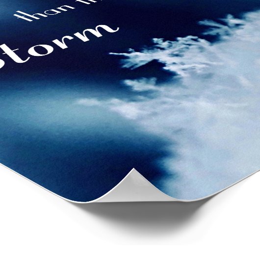 Blue Motivatie Stronger Snowflake Storm Poster (Hoek)