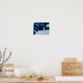 Blue Motivatie Stronger Snowflake Storm Poster (Keuken)